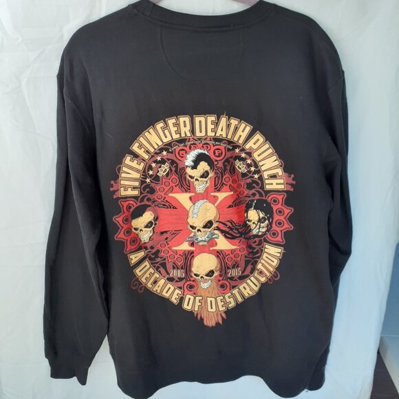 Five Finger Death Punch - Bonehead Cross - New Large Black Sweatshirt - Picture 6 of 7
